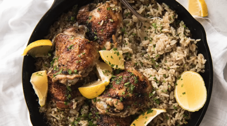 One Pot Greek Chicken and Lemon Rice That Will Change Your Dinner Game