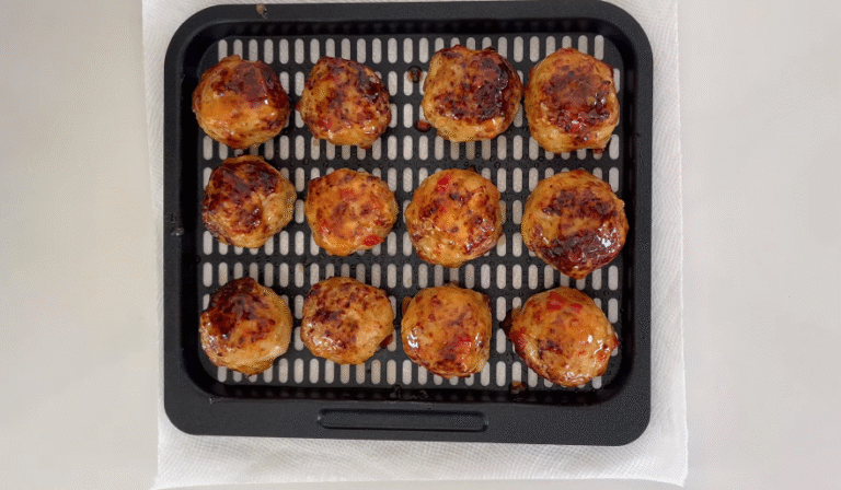Crispy & Juicy Air Fryer Chicken Meatballs With Parmesan You’ll Want Every Night