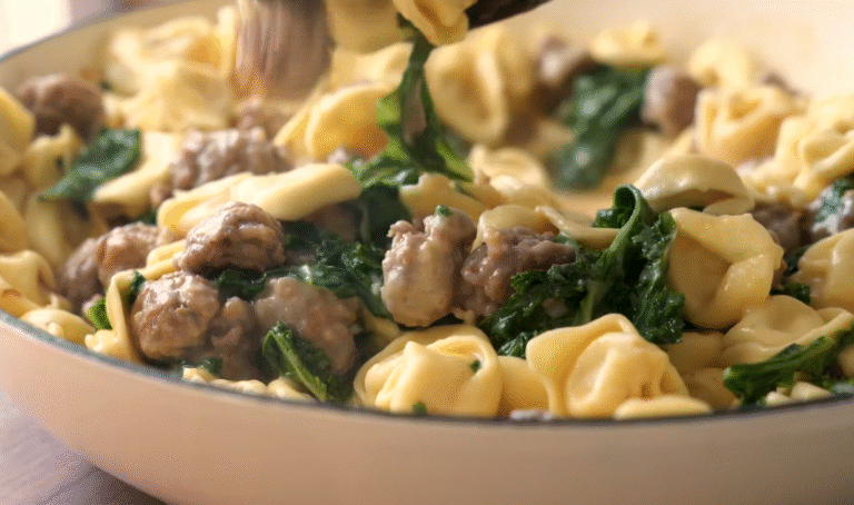 One-Pan Tortellini and Sausage Skillet Dinner You’ll Want to Make Again and Again
